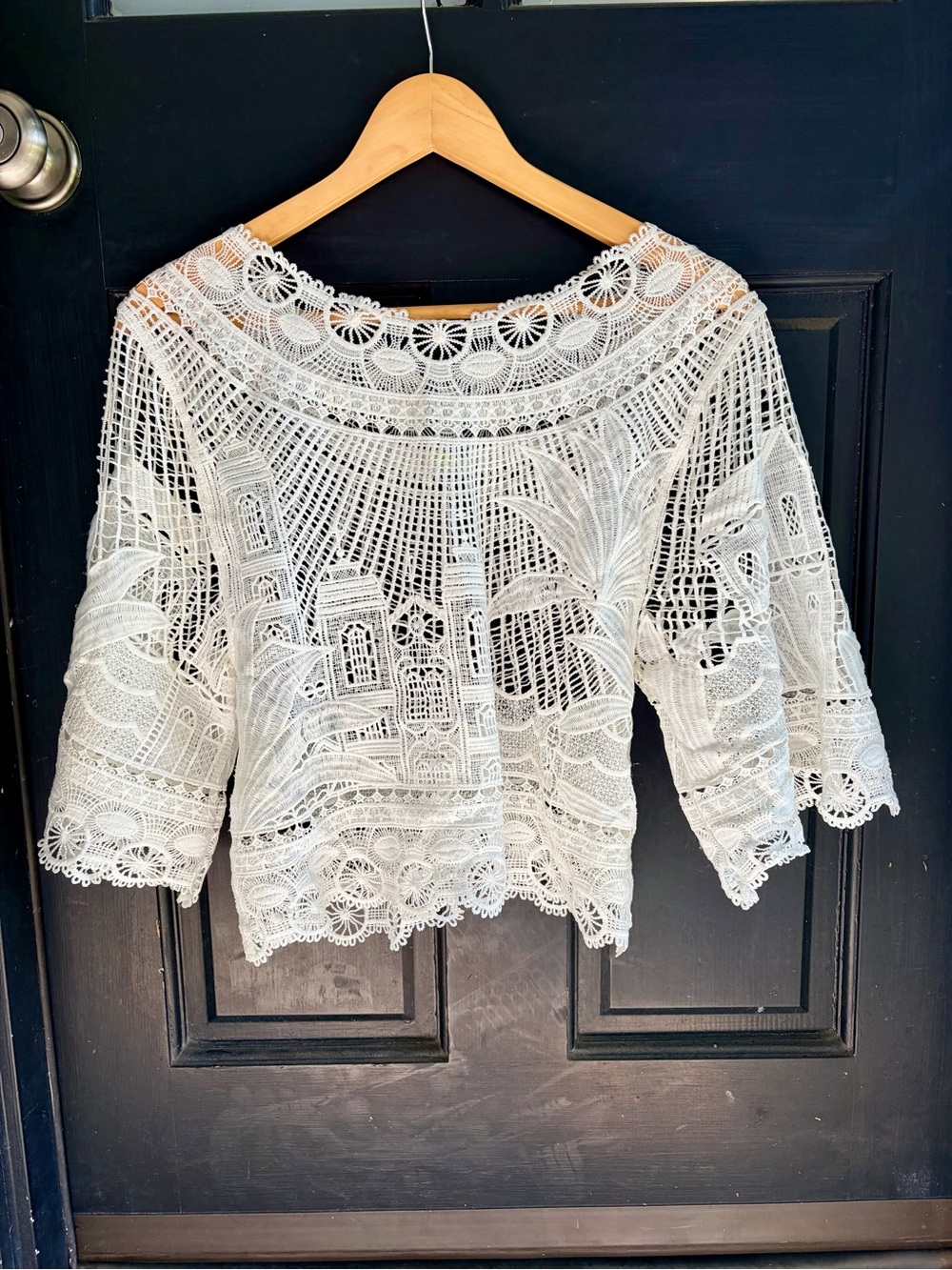 FARM Rio White Lace Tunic Top